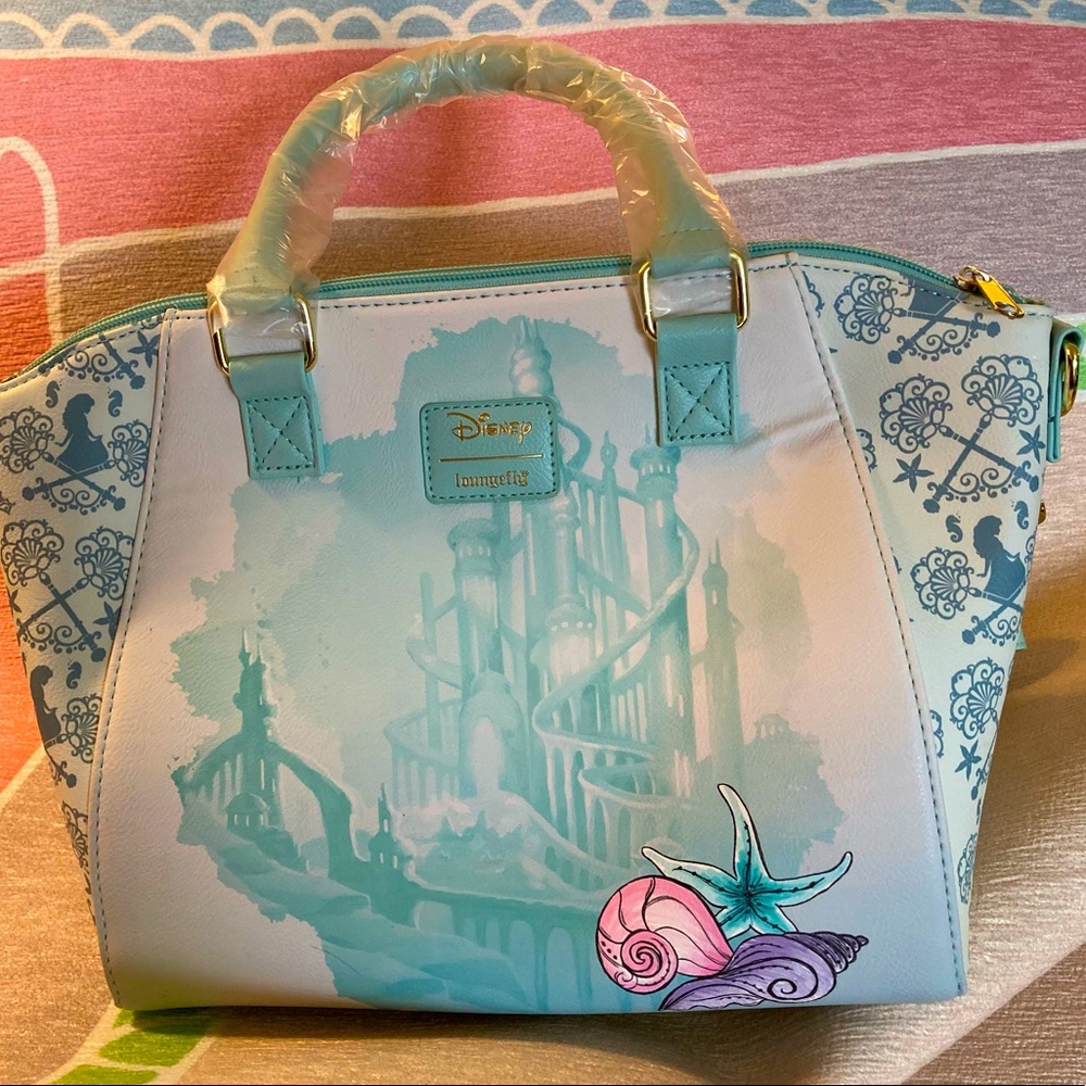 Disney Loungefly Little Mermaid Ariel Watercolor Satchel - Picture 6 of 13